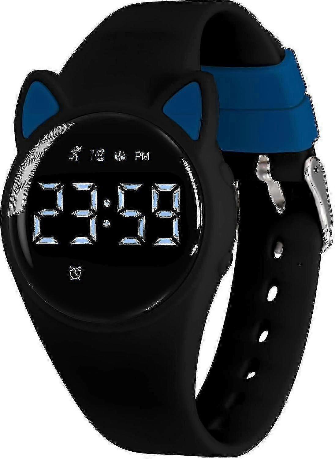 만보기 기능이 있는 방수 어린이 스포츠 시계 - 5~12세 남아 및 여아용 무소음 진동 알람 시계_MM2 -YT4