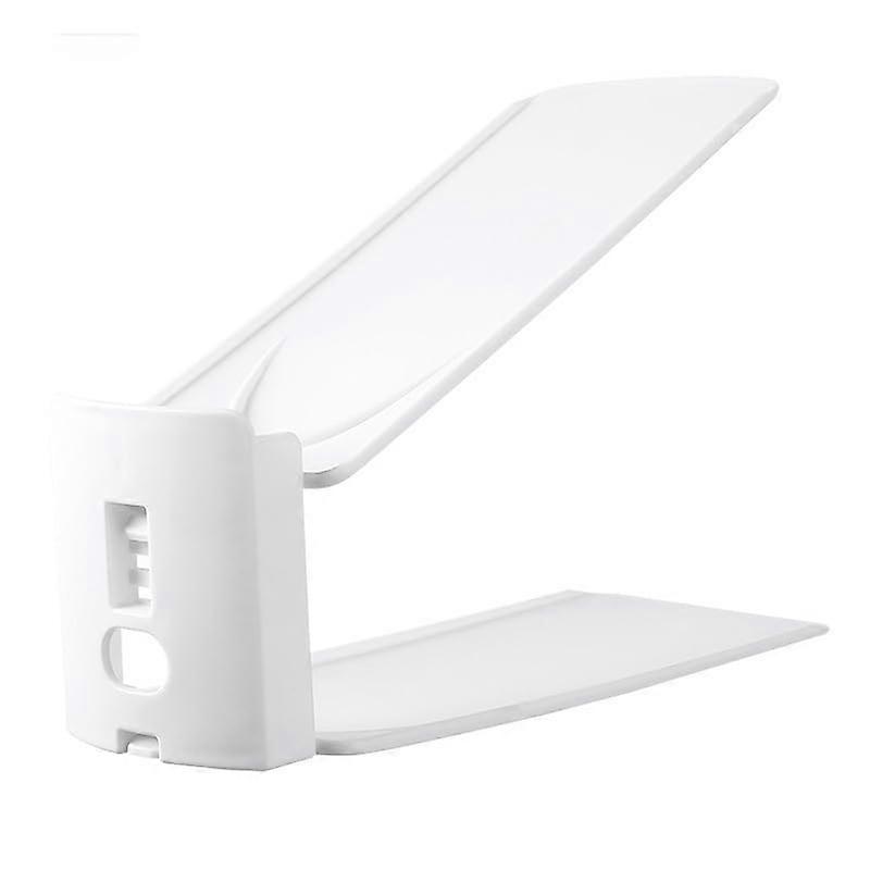 20 Pcs Shoe Slots Organizer with 3 Adjustable Levels for Space Saving Cabinet Storage, White 27x8cm