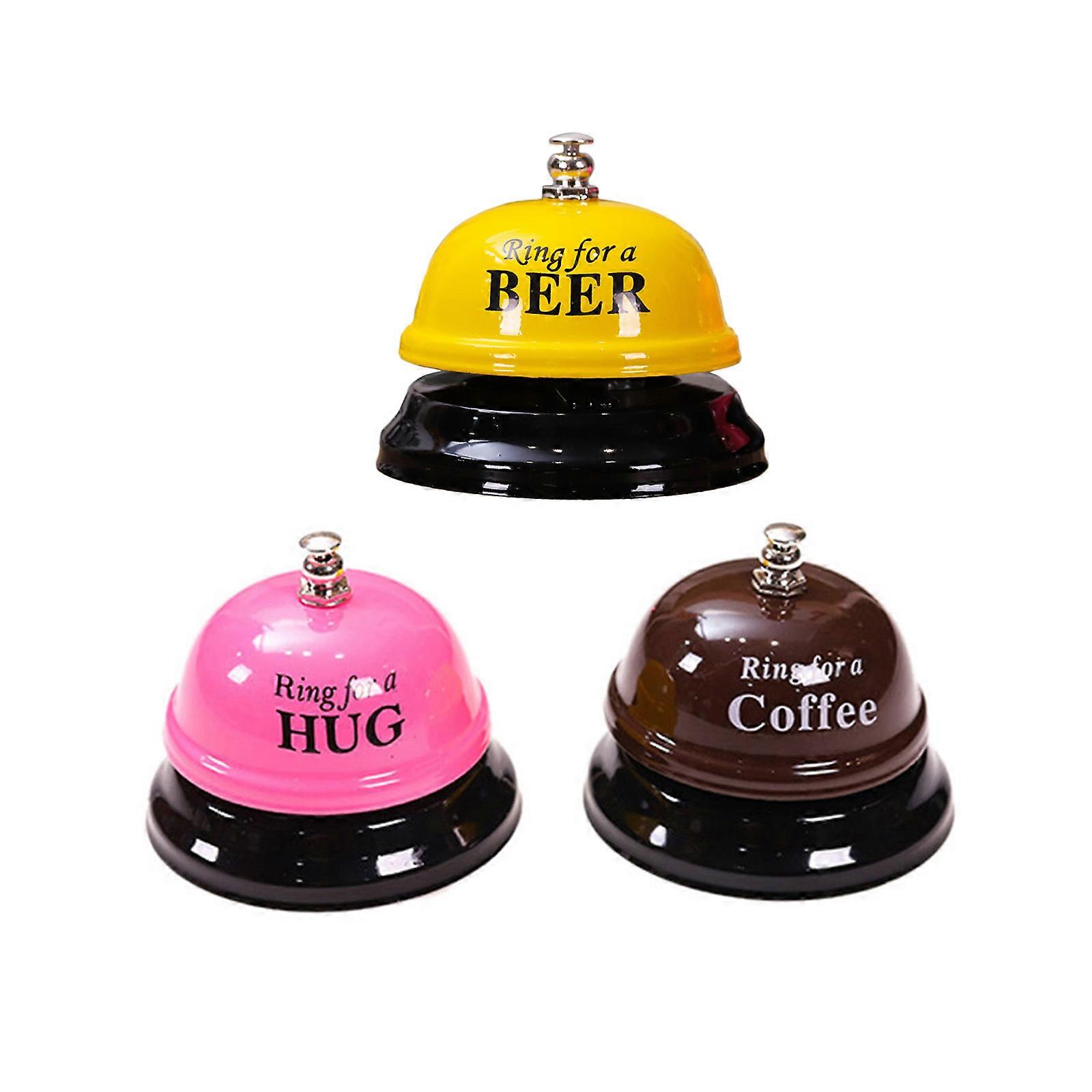 3PCS Elegant Desk Bells Set Reception Call Bells Service Bells Metal Material Tables Bells Reception Bells for School Multicolor