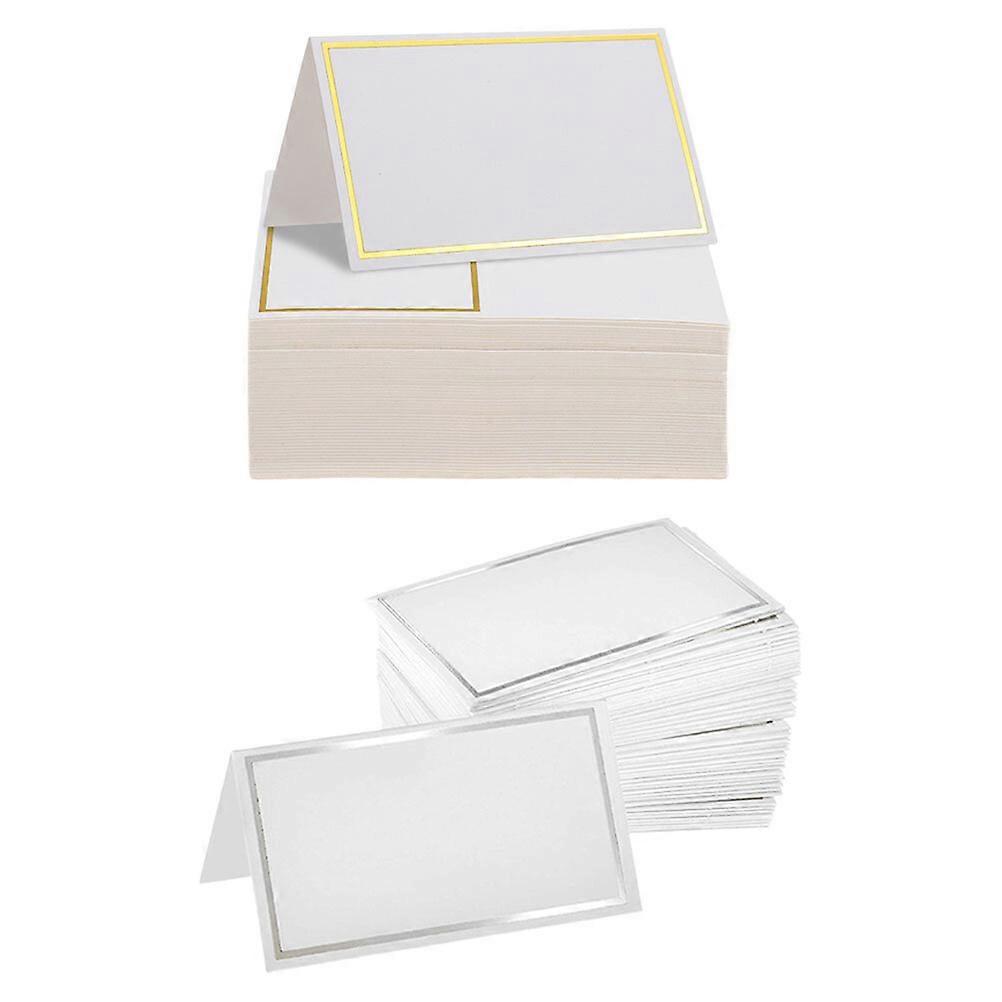 100pcs Paper Place Card Dining Table Name Card Blank Tent Card for Table Setting