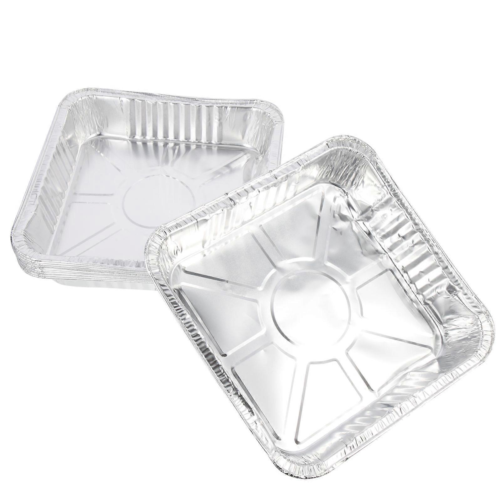 50 Pcs Aluminum Foil Pans Multi-Function Food Containers For Home Use With Square Shape And Heat Resistant Design