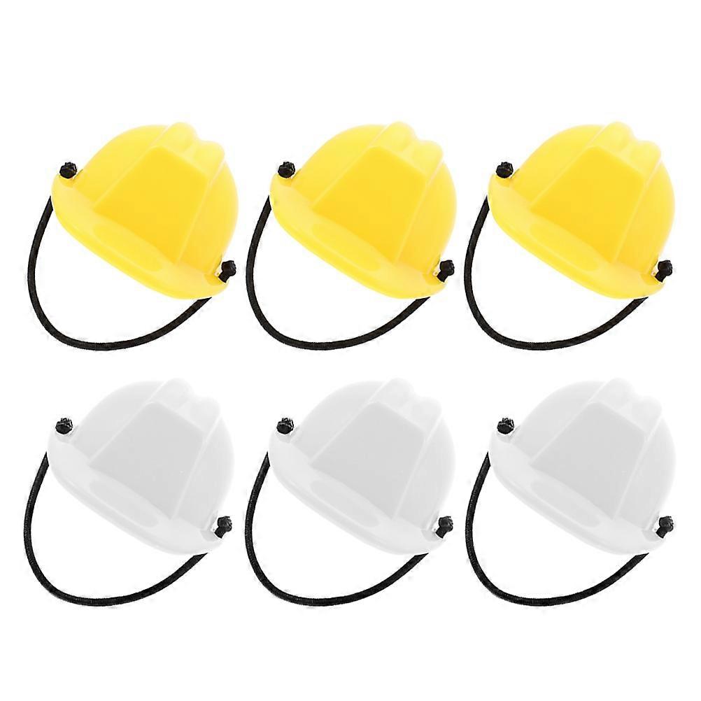 Assorted Color Mini Safety Model for Doll Decor 6Pcs Plastic Hard Hats