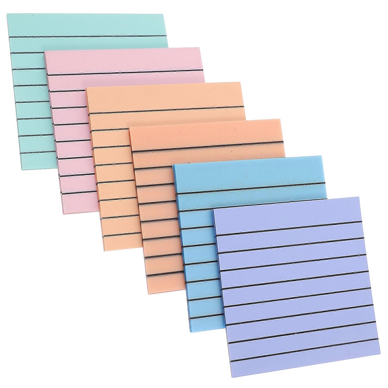 Assorted Color 6 Books Self-Adhesive Memo Pads for Note Taking