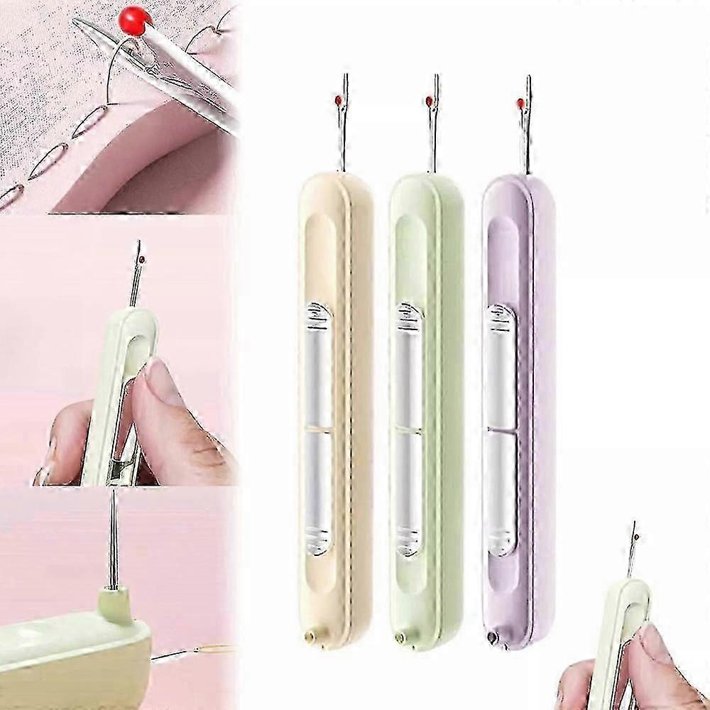 2pcs Upgraded 2-in-1 Automatic Needle Threader and Seam Ripper Sewing Tool Set