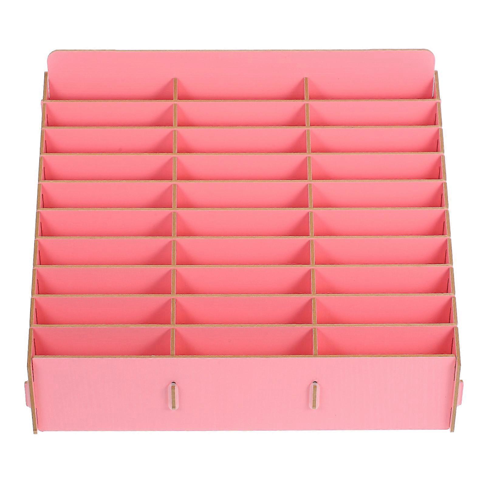 Multi Compartment Wooden Cell Phone Storage Box for Storage Desktop Organizer 30-Compartments