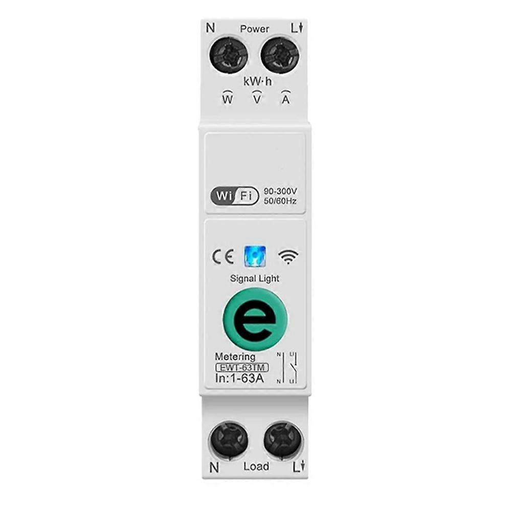 Ewelink 1P+N 63A 110V 220V WIFI Smart Switch Energy Meter KWh Metering Circuit Breaker Timer Relay Smart Home Protection