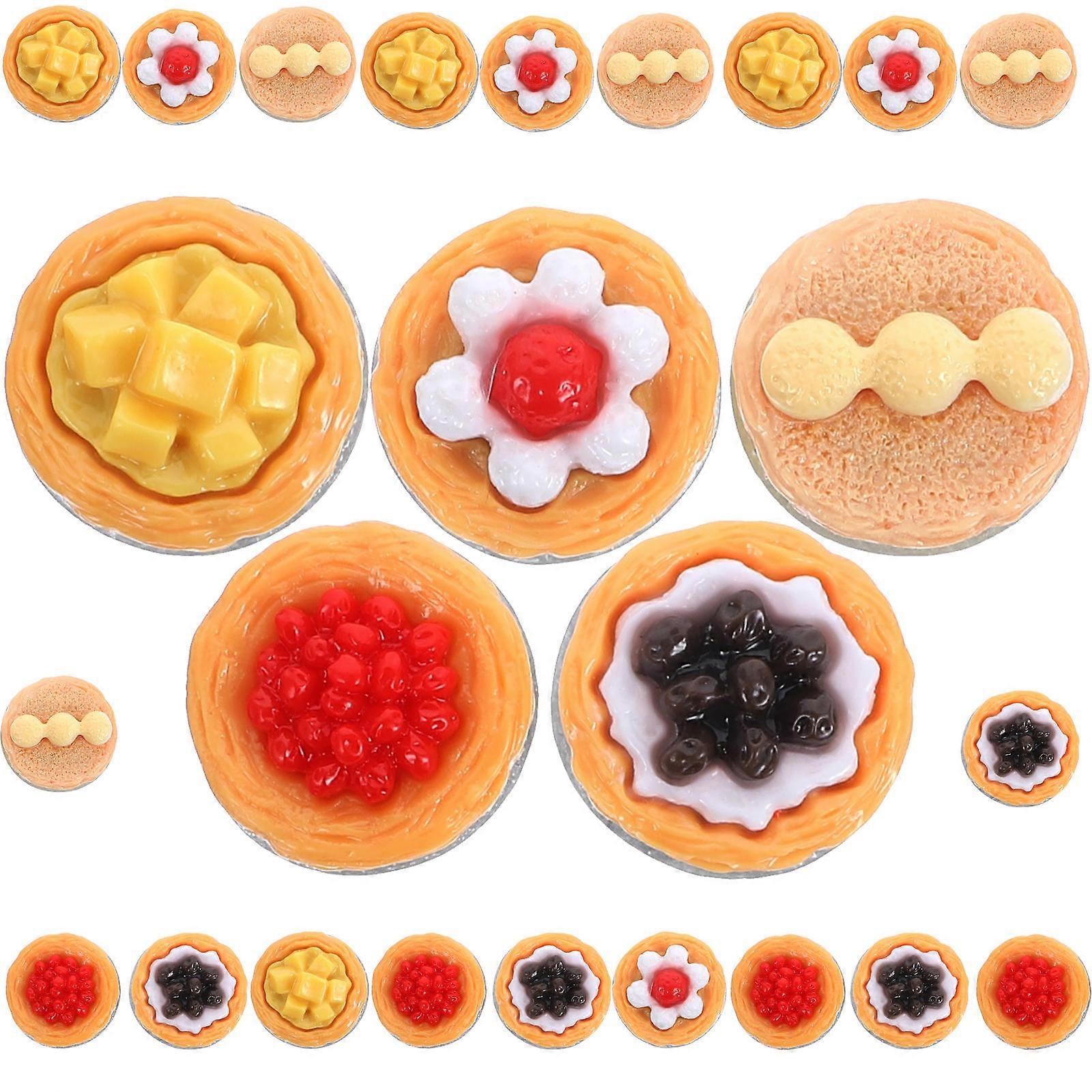 20 pcs Artificial Egg Tart Models Simulation Egg Tart Fake Egg Tart Realistic Food Display Props