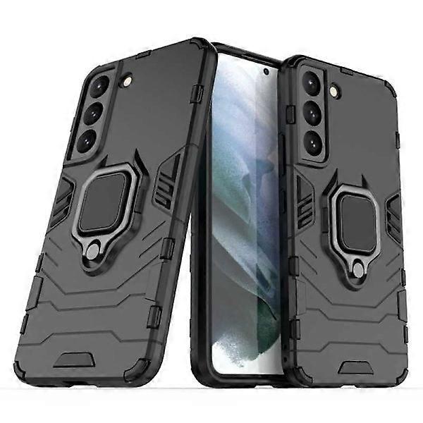 Compatible with Samsung S22 Shockproof Case with Ring Holder ThinArmor Black