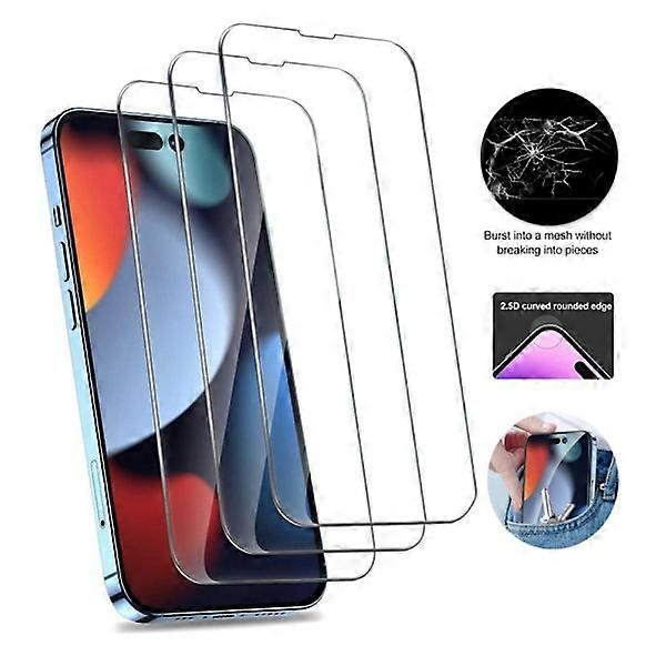 3-Pack compatible with iPhone X/compatible with iPhone XS/compatible with iPhone 11 Pro - Tempered Glass Screen Protector