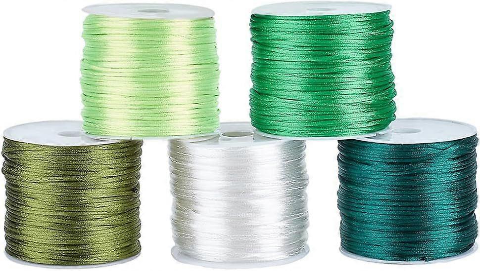 1.5mm Green Rattail Cord Nylon String Thread Bracelet String for Spring Macrame Kumihimo Friendship Bracelet Necklace Chinese Knot Dream Catchers Brai