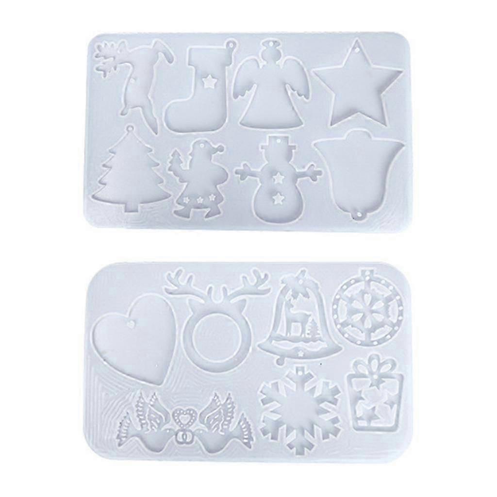 Epoxy Resin Casting Molds Christmas Theme 8 Designs Flexible Silicone Material