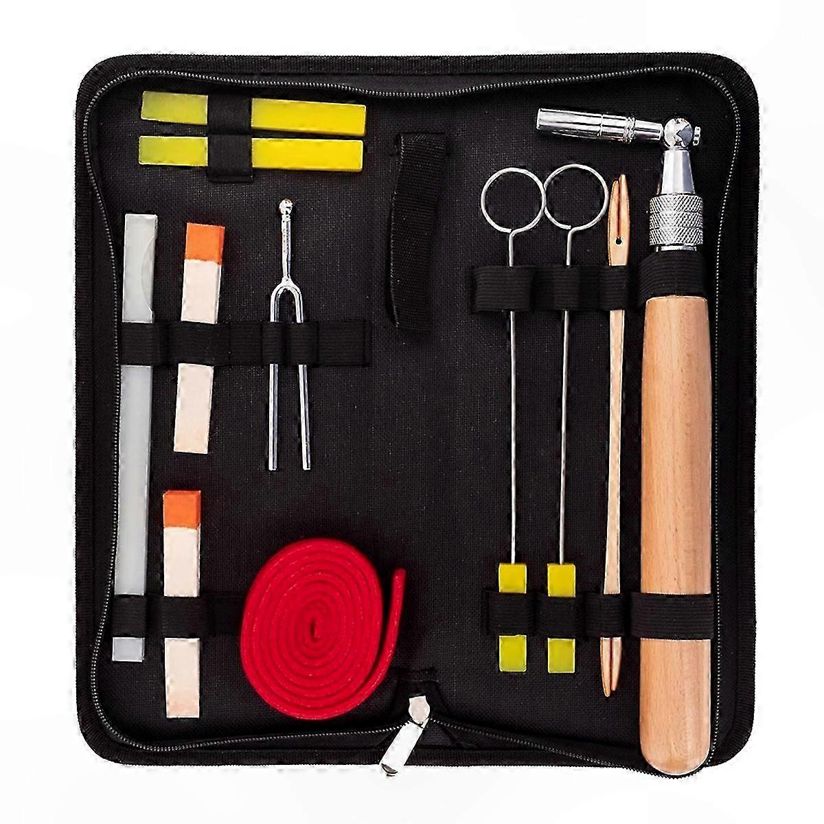 Piano Tuning Tool Set with Hammer & Mutes 12-Piece Kit for Professional Use