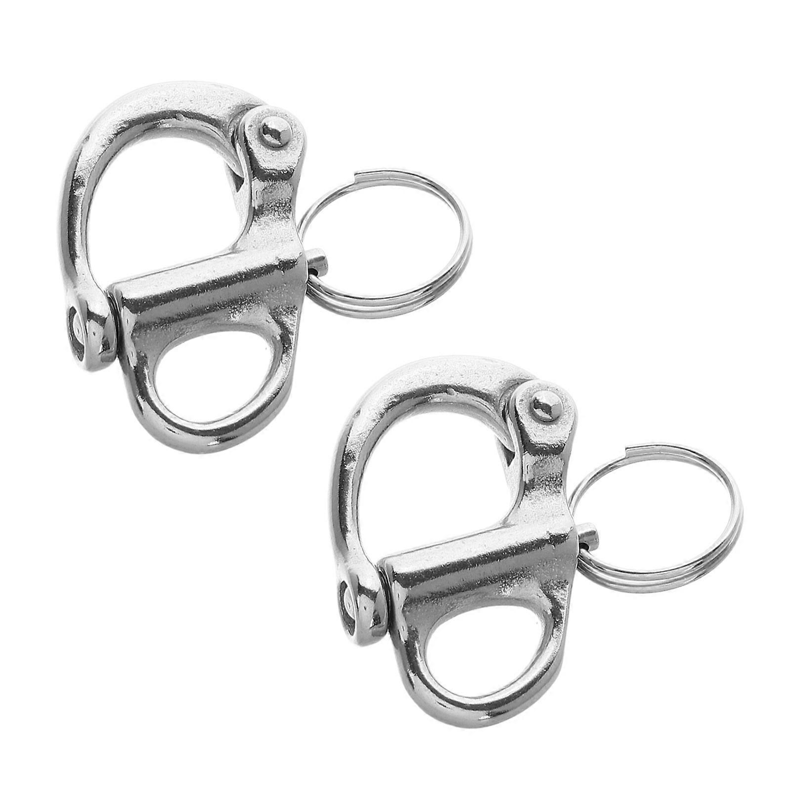 Stainless Steel Self-Locking Snap Shackle Quick Release 2Pcs for Boats