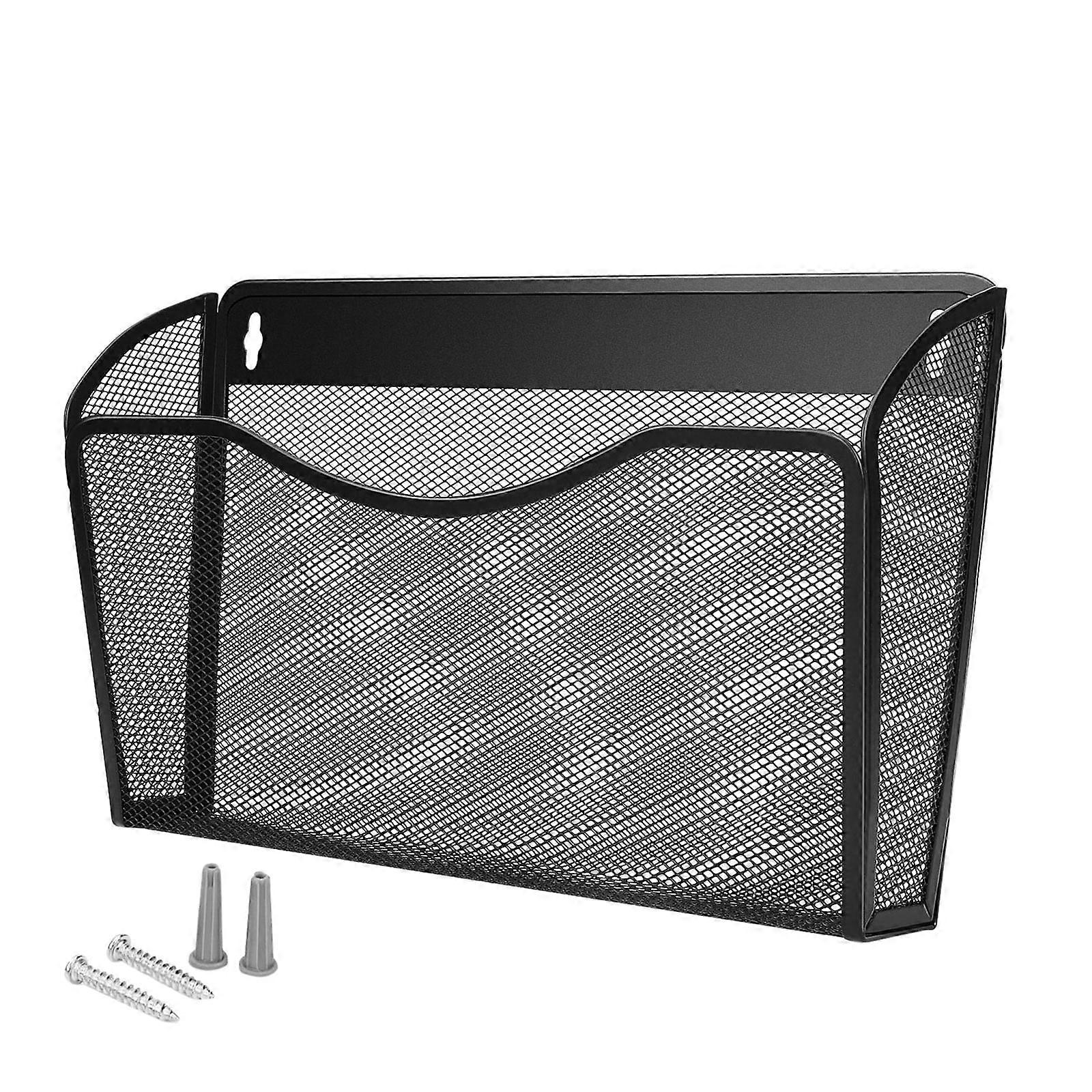 NKBBCU Towel Rack Wall Hanging File Basket Metal Wall Hanging File Frame Magazine Column Newspaper Rack Single Layer Hollow