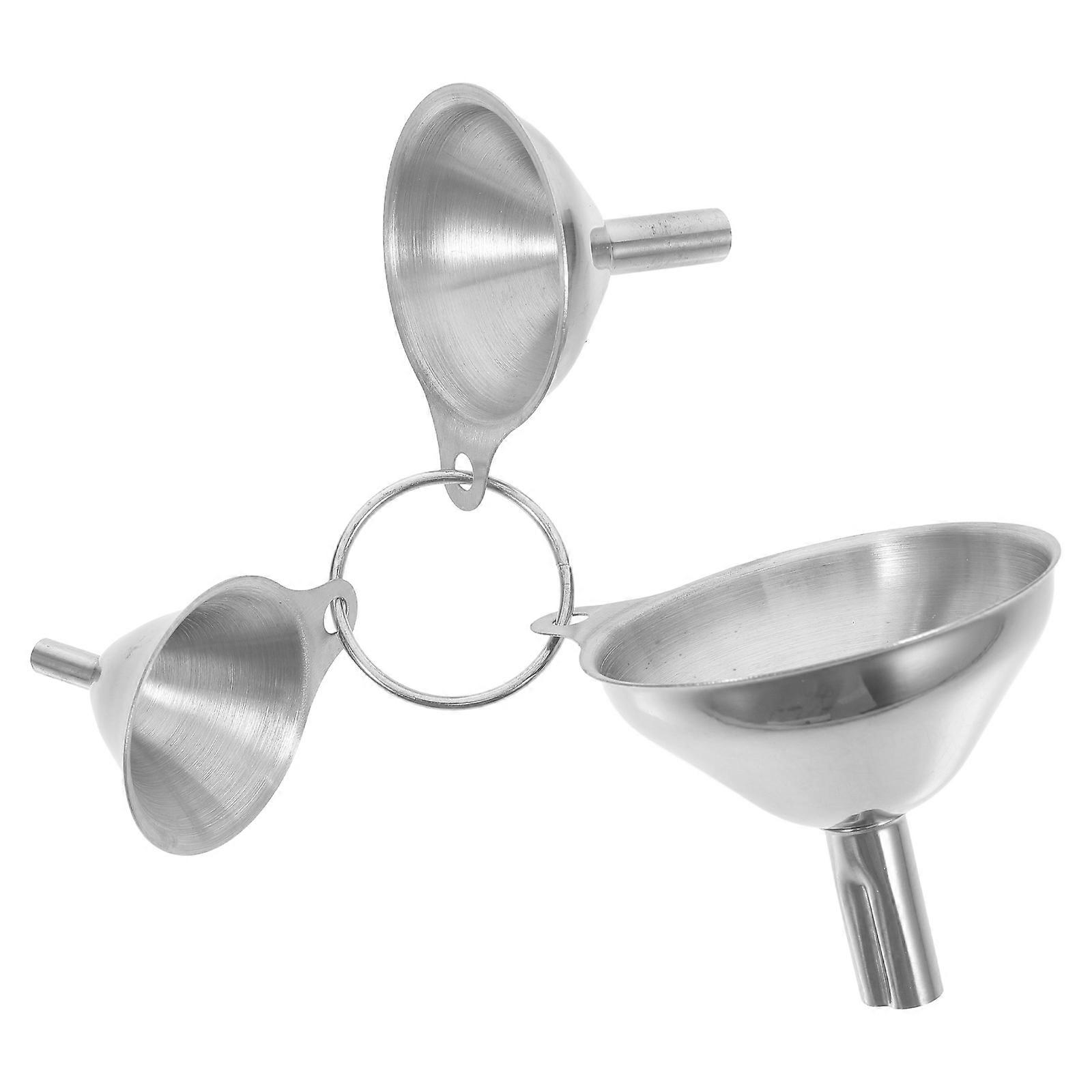 Stainless Steel Funnel Set for Liquid Transferring 1Set Kitchen Use