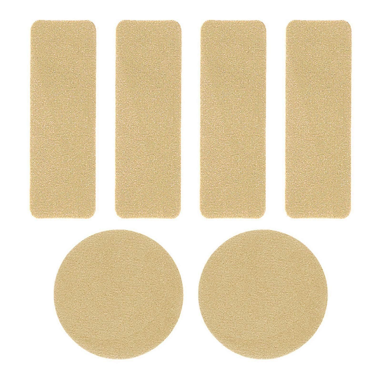 6Pcs Shoe Repair Patches Self Adhesive Sneaker Repair Patches Square Round Shoe Hole Prevention Repair Patches Easy Use light yellow