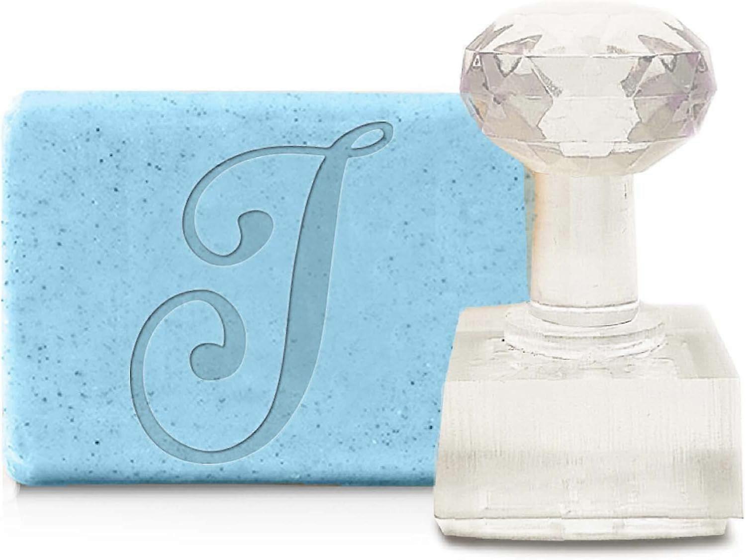 Handmade Soap Stamp Letter J DIY Acrylic Stamp Soap Letter Embossing Stamp Soap Chapter Imprint Stamp for Handmade Soap Cookie Clay Pottery Biscuits D