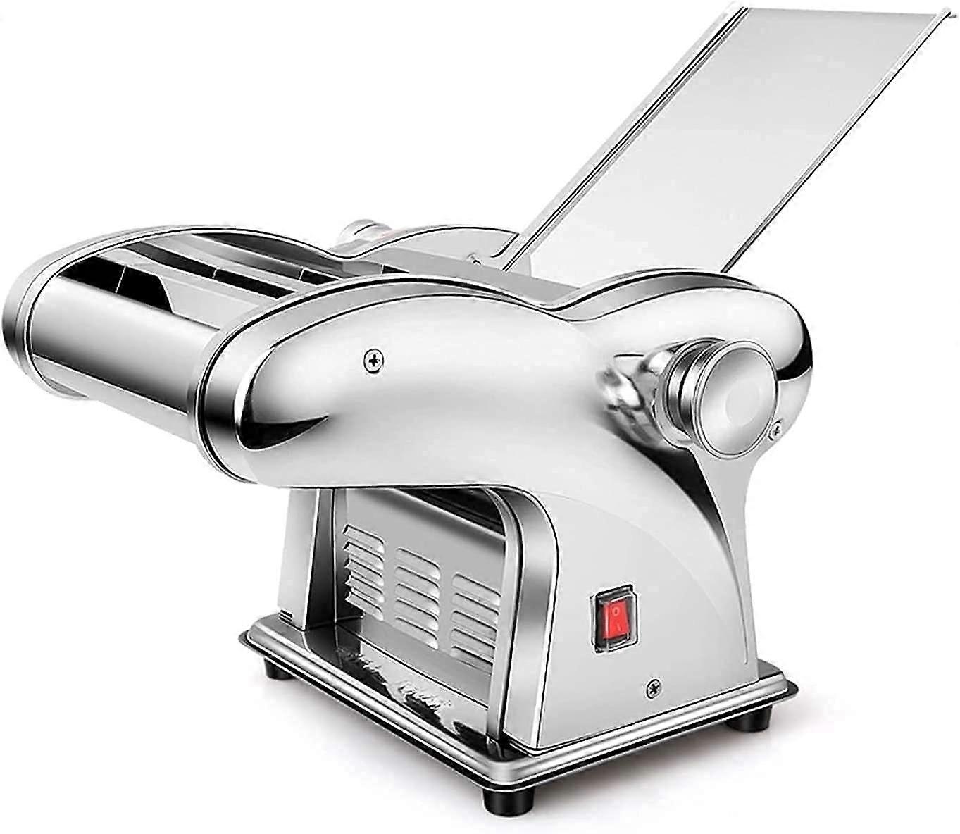 Stainless Steel Manual Pasta Maker with Adjustable Dough Thickness and Secure Tabletop Clamp