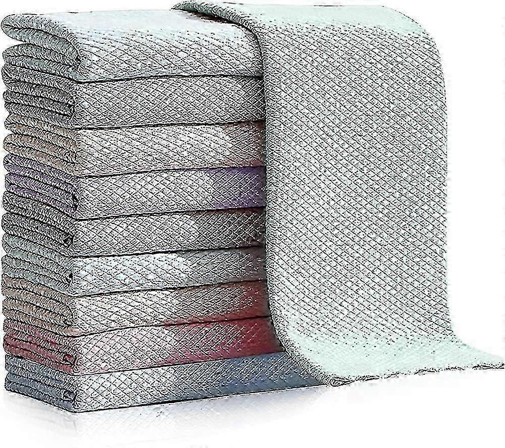 10 Pack Reusable Microfiber Cleaning Cloths Fish Scale Pattern 40 X 30cm