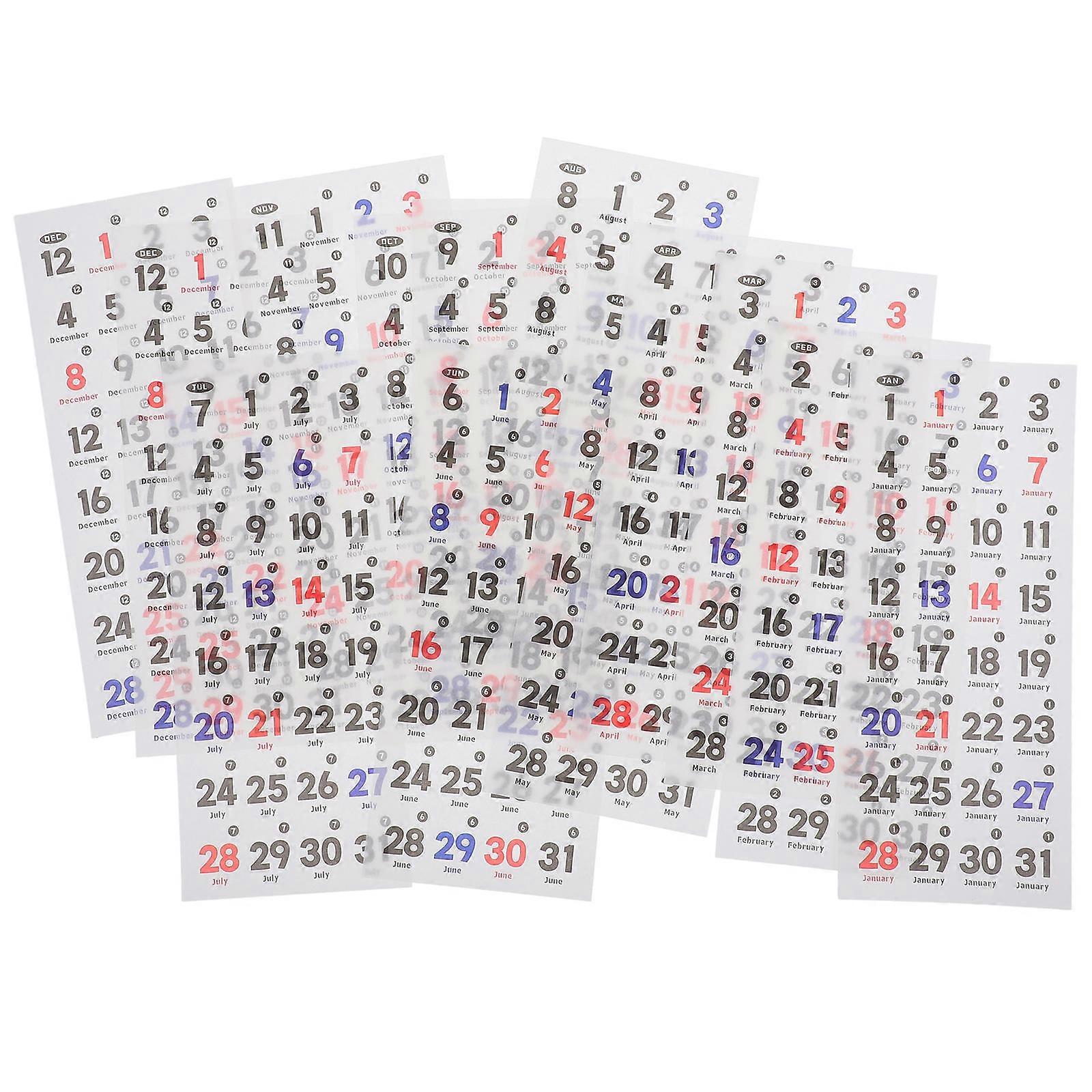 Calendar Date Sticker for Planner 1Set Multi Colored Day Stickers