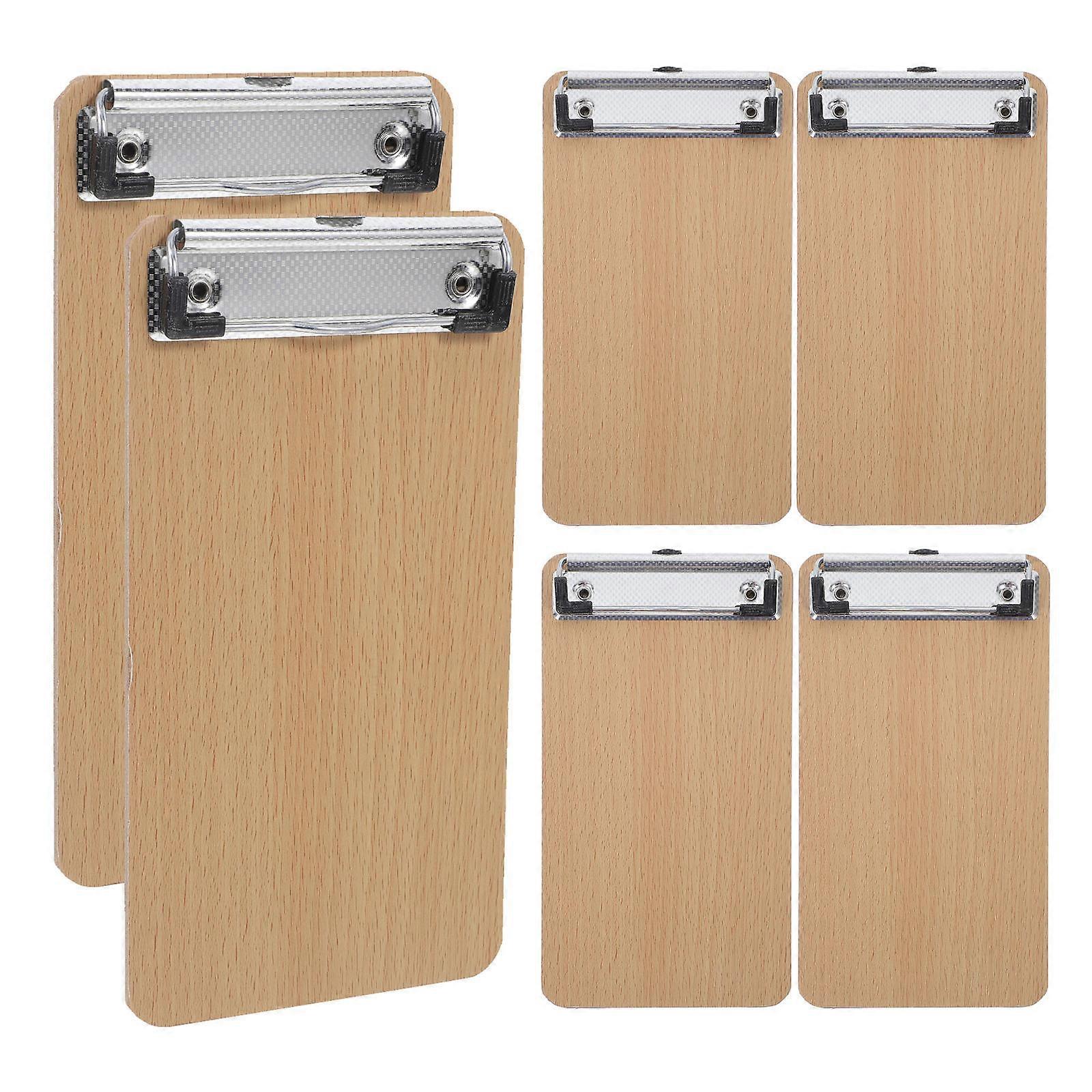 Wooden Clipboard for Storage Use Multi-Functional Drawing Board 6Pcs