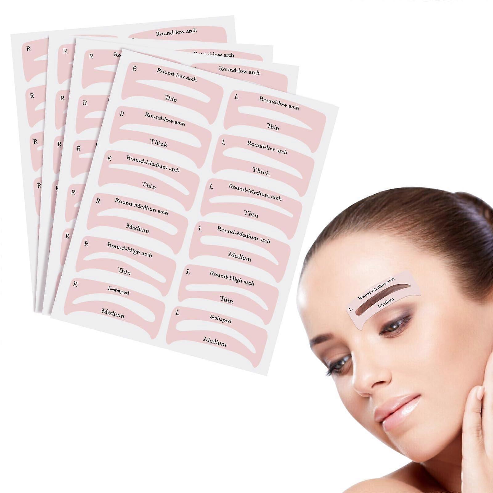 Eyebrow Stencil and Stamp Kit with SelfAdhesive Reusable Templates for Quick Brow Styling
