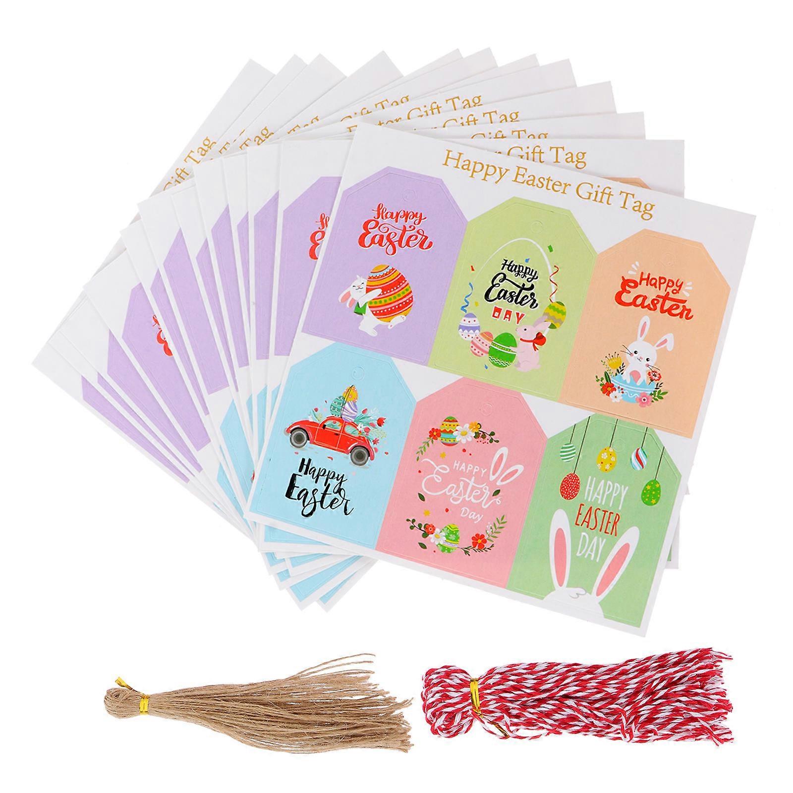 Cute Bunny Paper Hanging Tags for DIY Activities Party Decorations 1 Set Rectangular Design