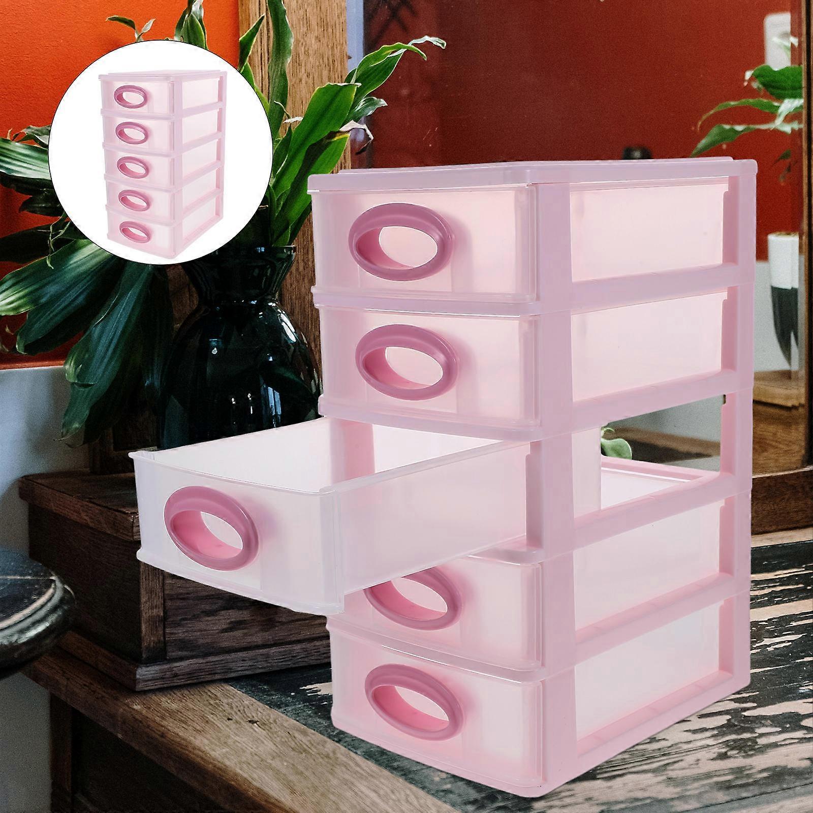 Drawer Box Makeup Drawer Box for Storage Use with Pink PP Material