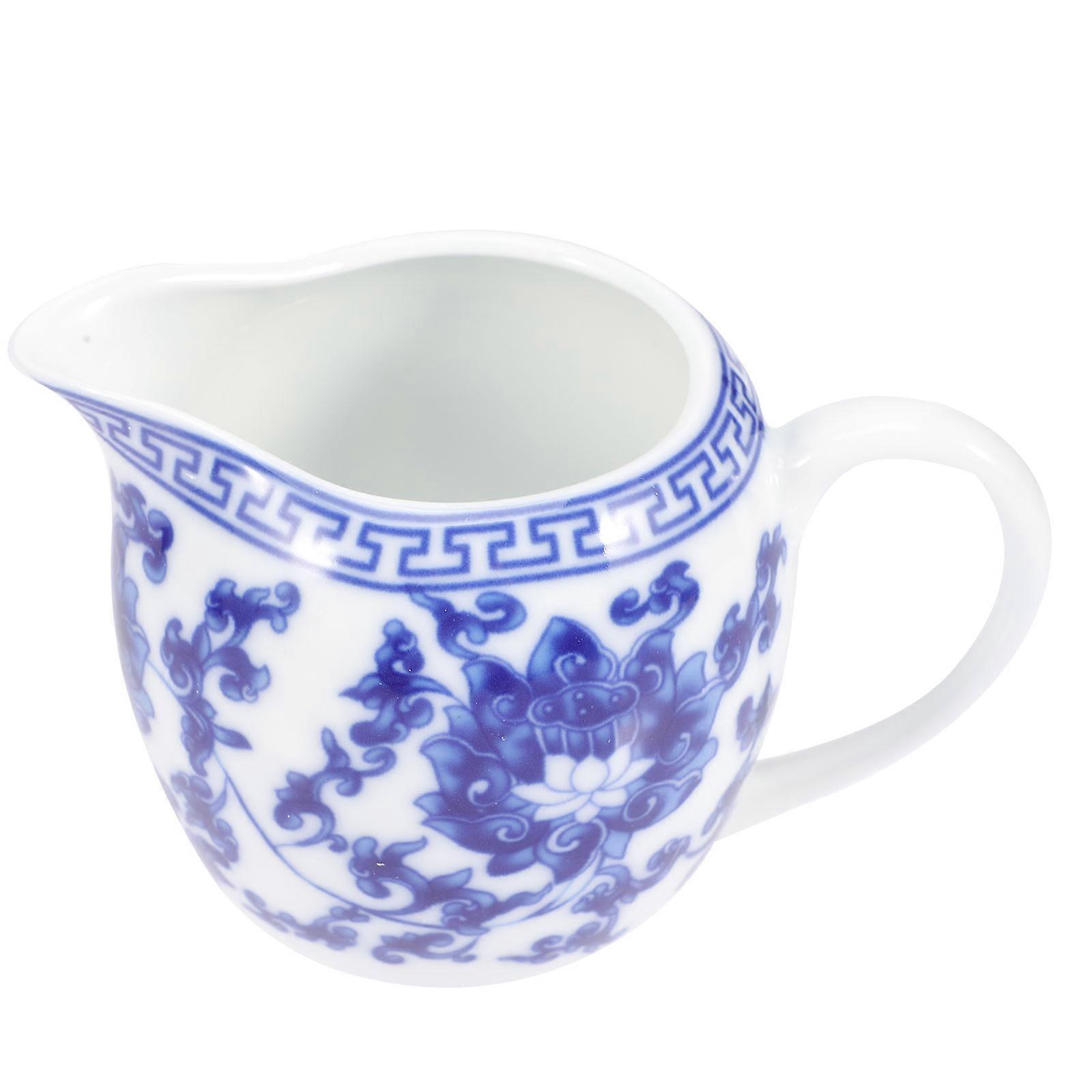 Ceramic Sauce Jug Blue Dining Gravy Container 200ml Pouring 1Set