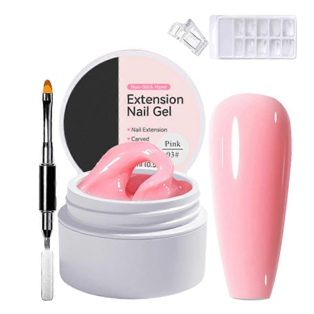 Clear Builder Gel for Nails Extension Kit with DualEnded Brush, LongLasting Beginner Set