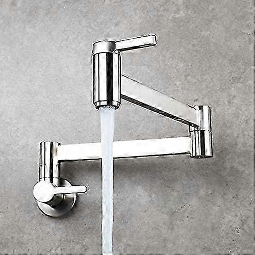 2025 Latest Model Solid Brass Square Wall Mounted Folding Faucet Double Switch