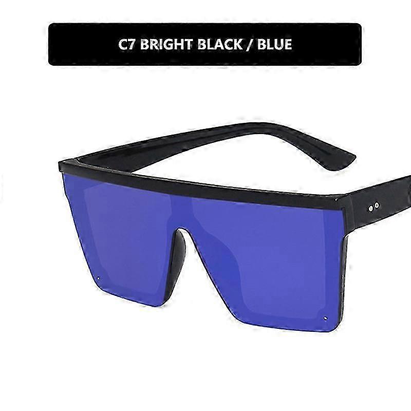 Lunettes de soleil surdimensionnées vintage Flat Top - pour les femmes hommes Big Frame UV400 Protection Trendy Square Eyewear Outdoor