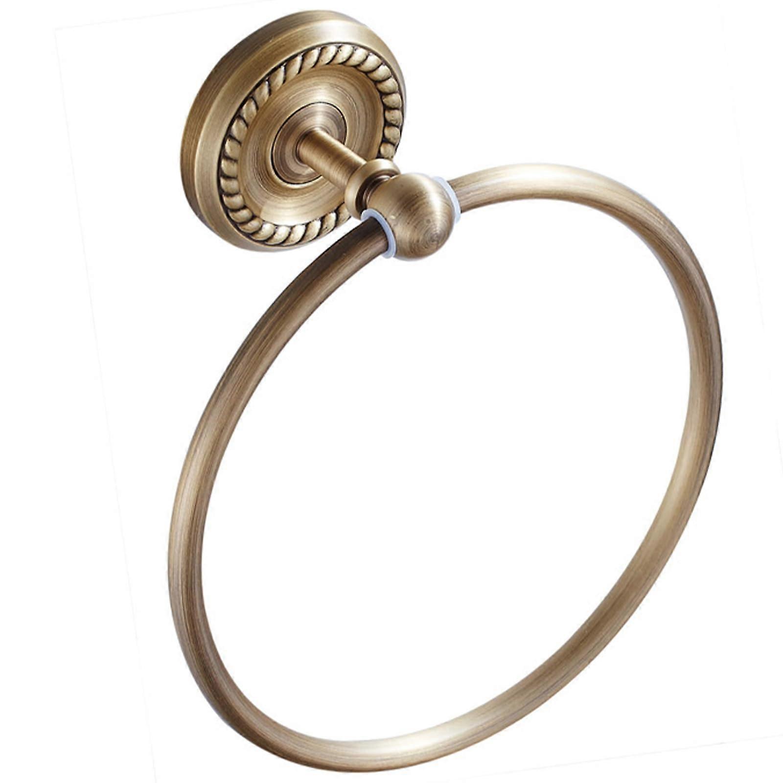 Vintage Towel Ring Rustproof Copper Wall Mounted Holder for Bathroom SpaceSaving Design