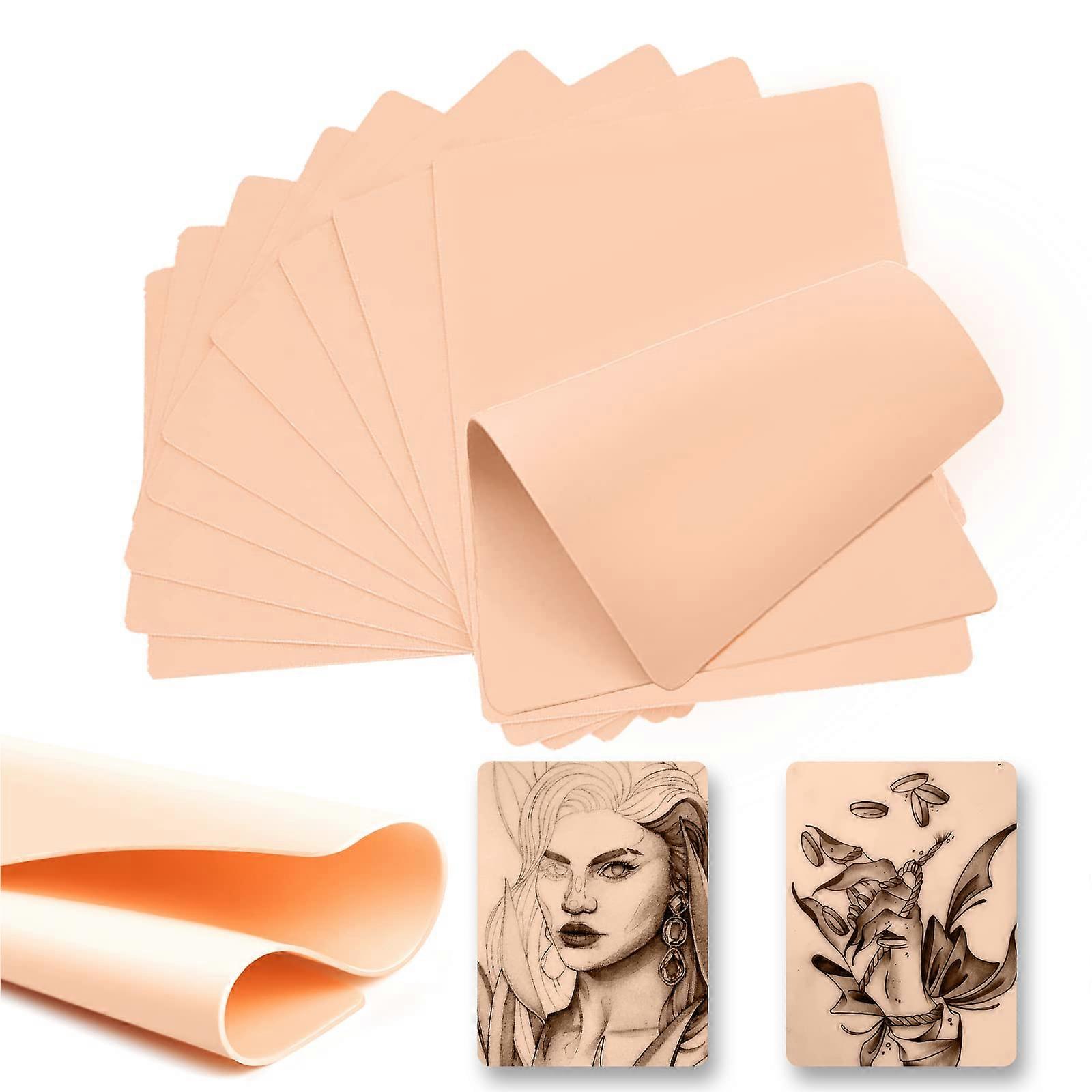 10Pcs Double Sided Tattoo Practice Skin with Realistic Texture for Beginners and Pros