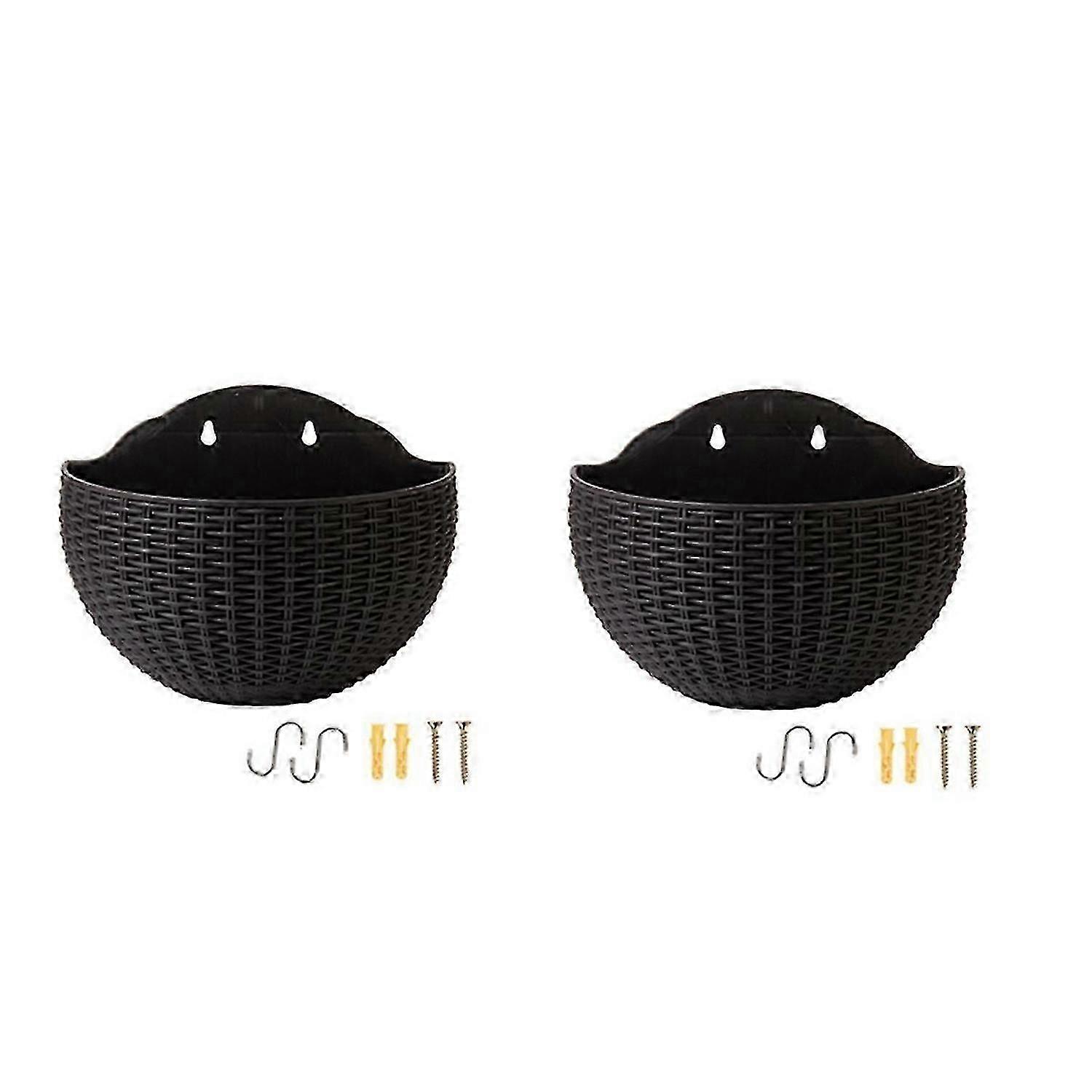 Black Large balcony hanging plastic pot