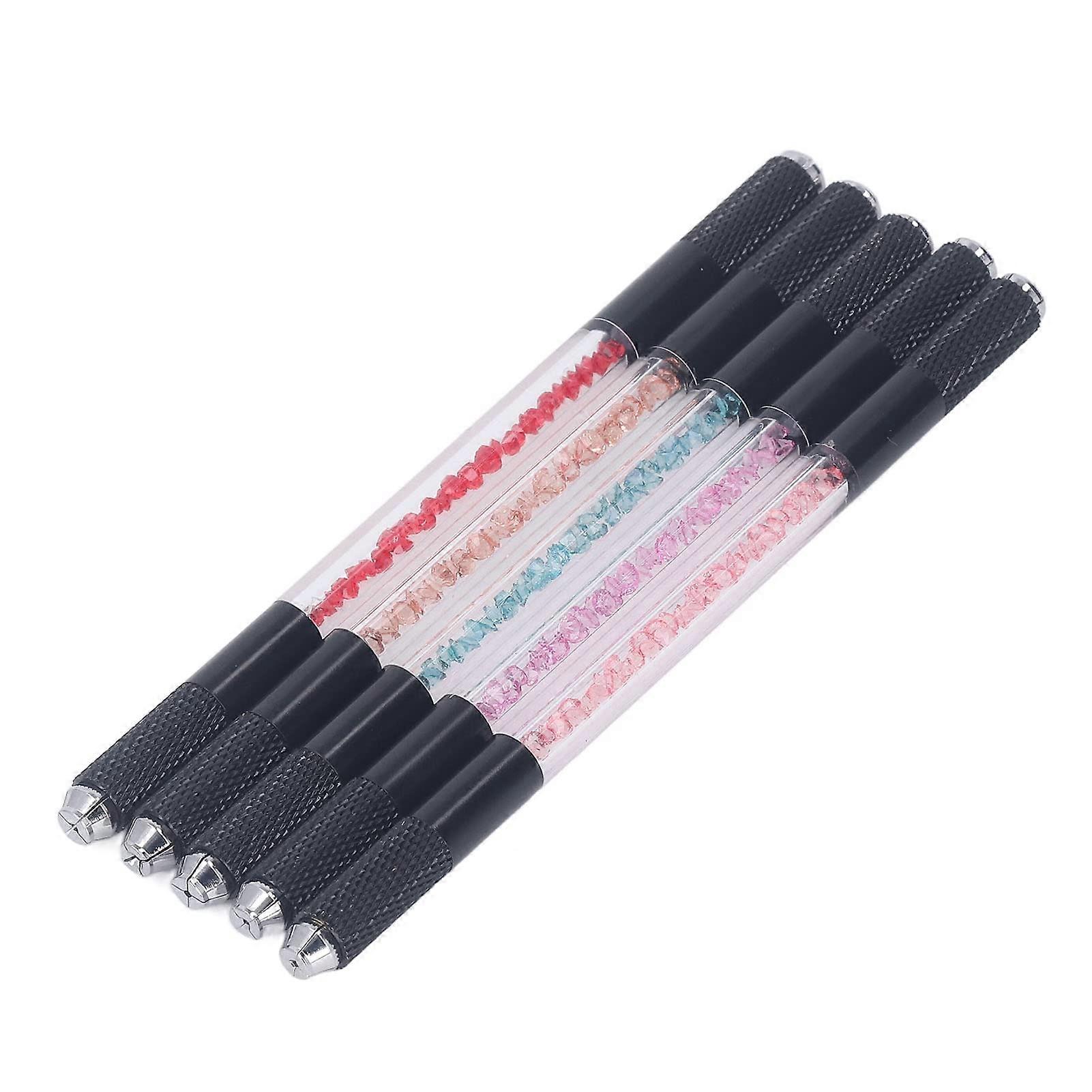 Microblading Pen Set 5pcs Dual Head Design for Precise Hair Stroke Control Semi Permanent Eyebrow Tattoo