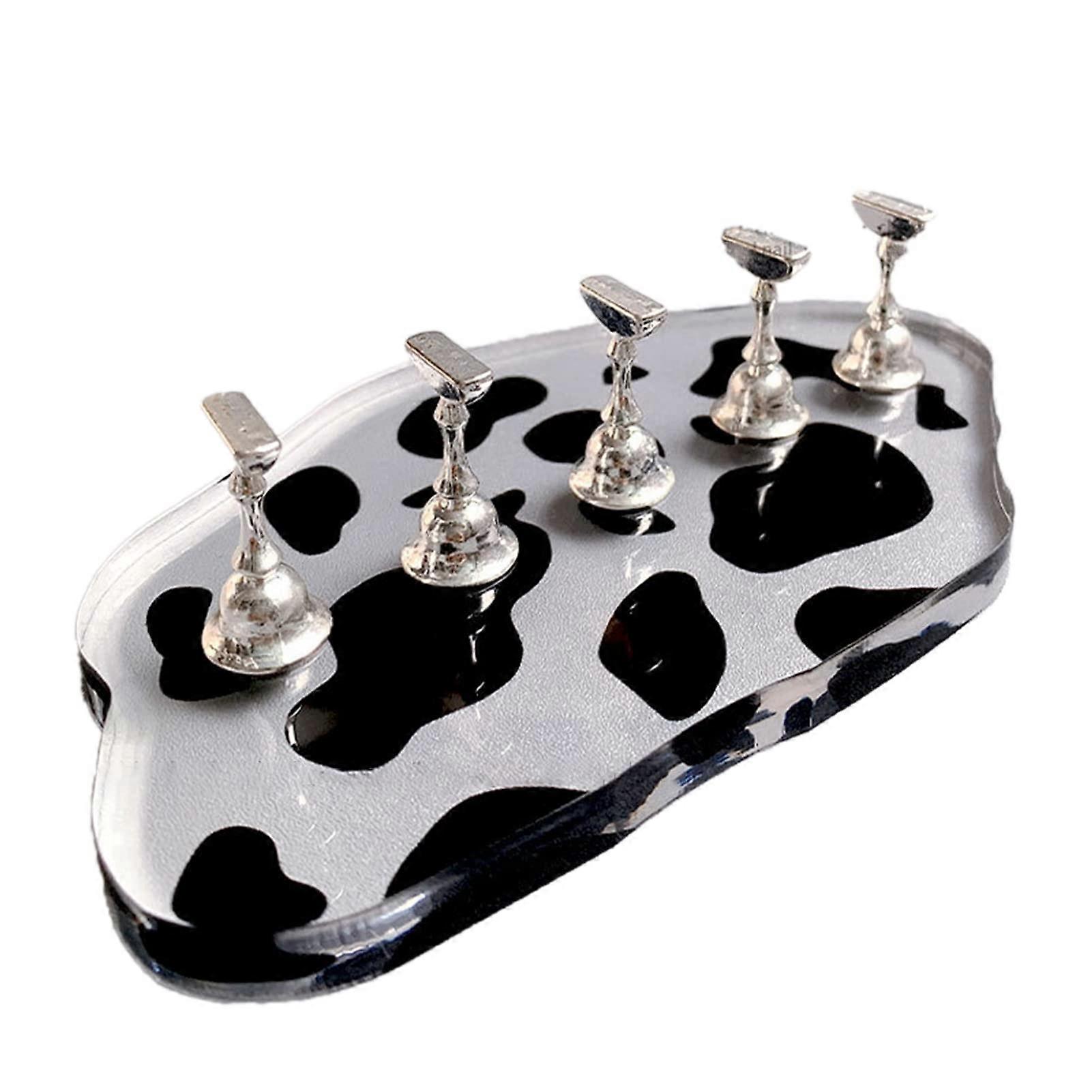 Nail Art Display Stand with Stable Base, Durable Alloy Nail Tips Practice Holder for Salon Training