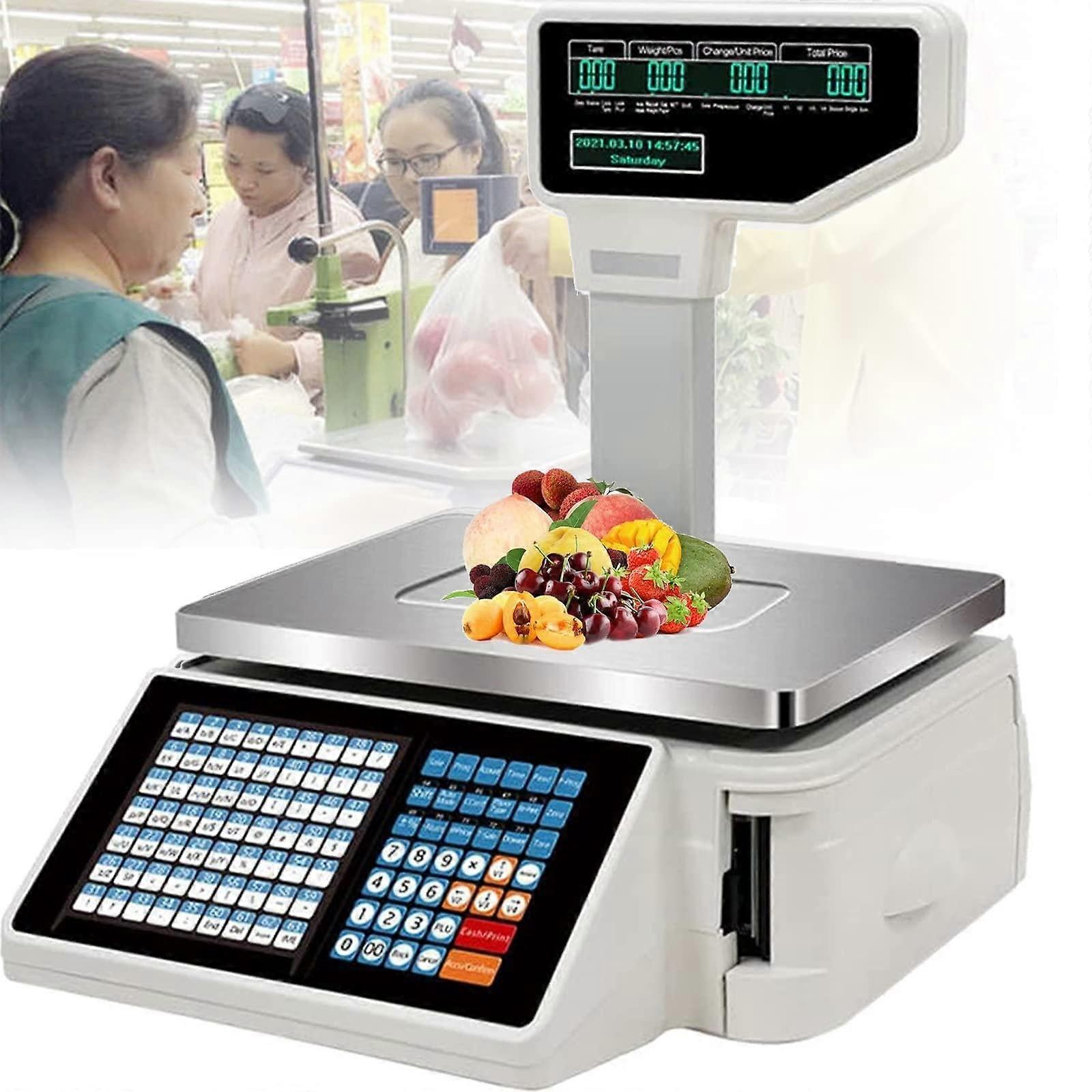 30Kg Barcode Label Printing Scale with DualSided HD Display and POS Connectivity for Retail