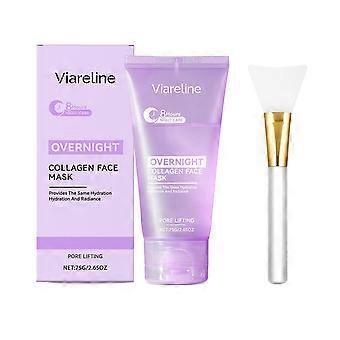 Viareline Collagen Moisturizing Peel-Off Mask (With Brush) Gently Hydrates, Moisturizes And Smoothens Facial Skin Care