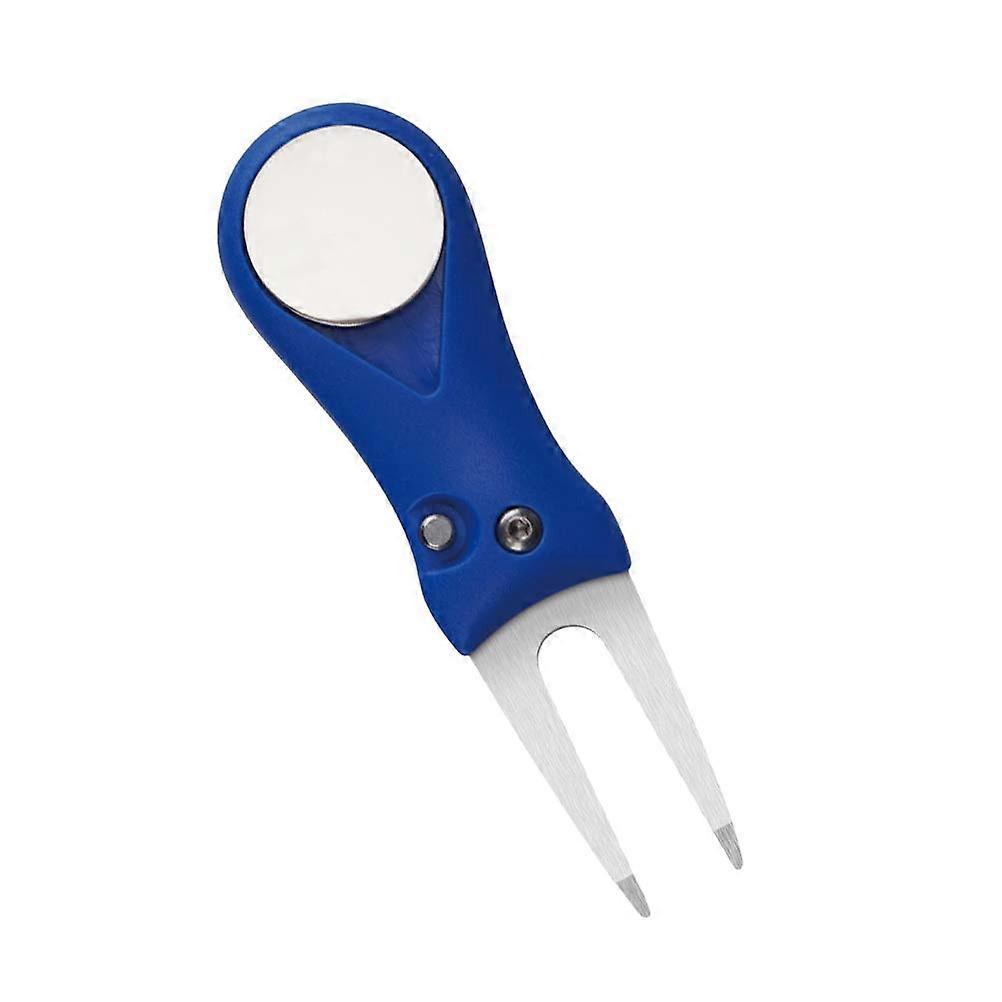 Golfs Divot Tool Folding Divot Tool for Grass Repair Blue