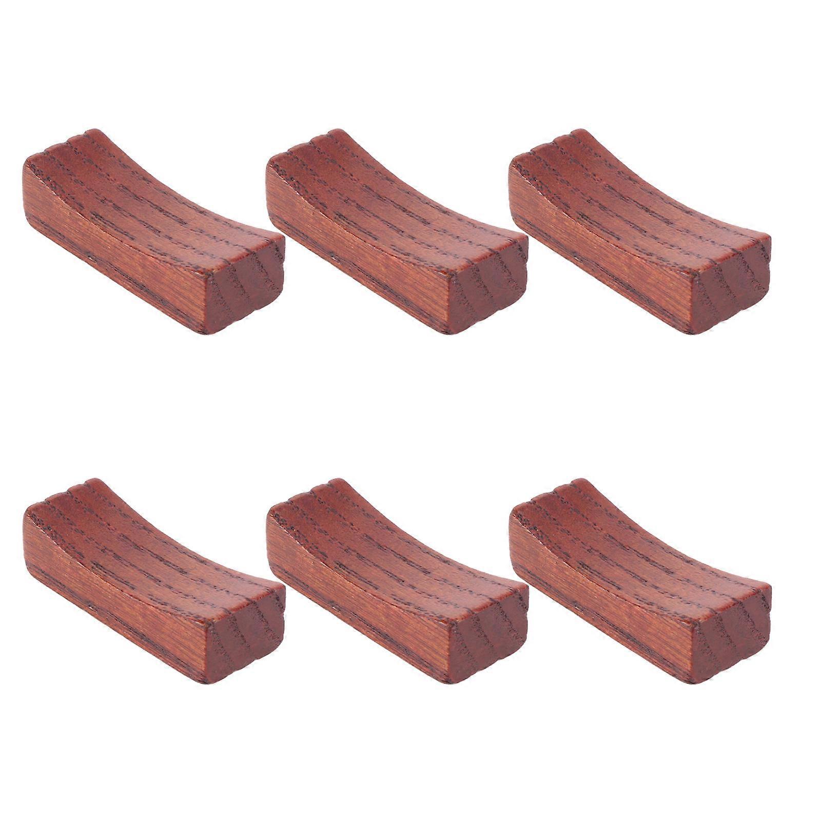 Wooden Pillow Shape Chopsticks Rest for Tableware Use 6Pcs Pack