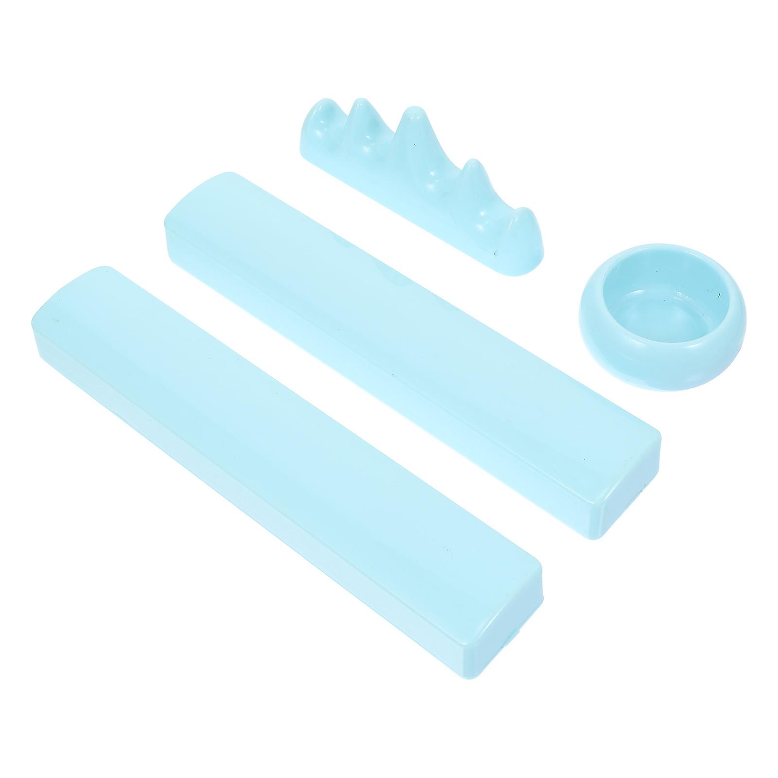 Calligraphy Plastic Pen Rack for Desk Use 20Pcs Sky-Blue Paperweights