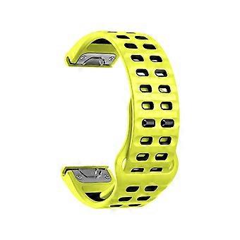 22 mm siliconen horlogebandje groen/zwart QuickFit met duurzame stalen gesp voor Garmin Fenix ​​6