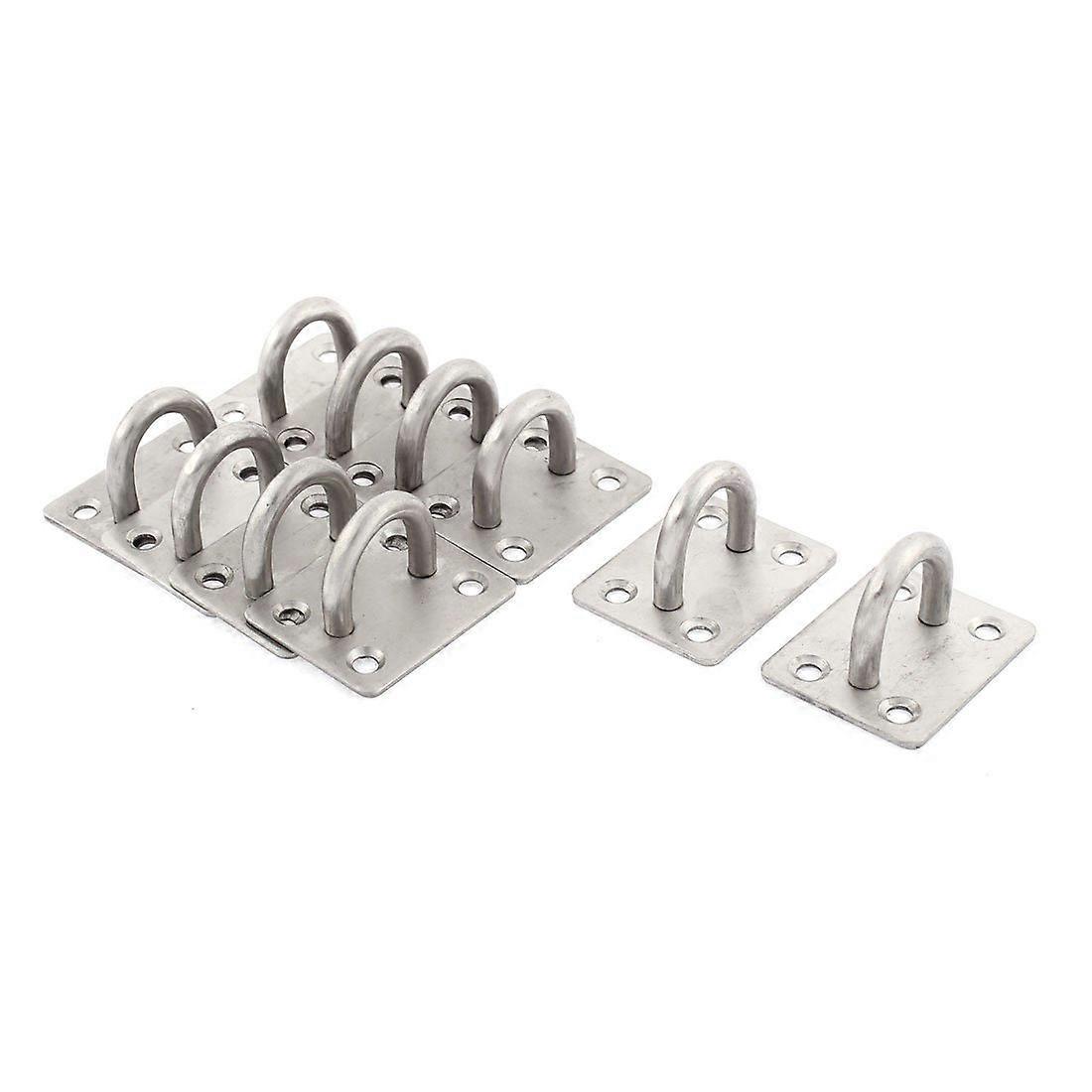 Stainless Steel Ceiling Hooks Set 10pcs, Rectangular Base UShaped Hanging Design for Secure Mount