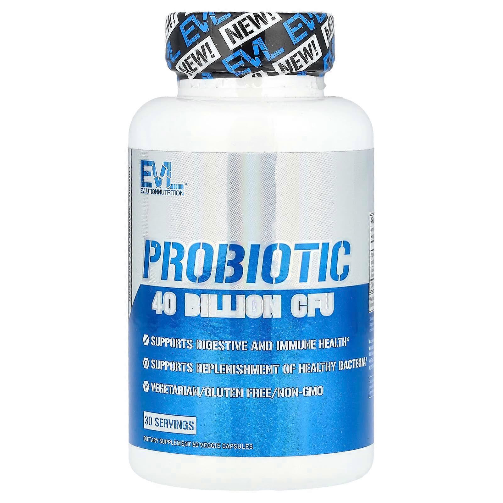 EVLution Nutrition, Probiotic, 40 Billion CFU, 60 Capsules