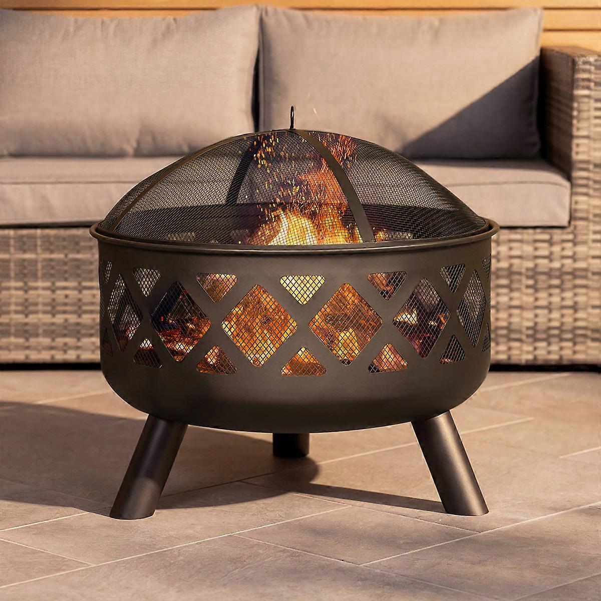 Charles Bentley Round Black Fire Pit