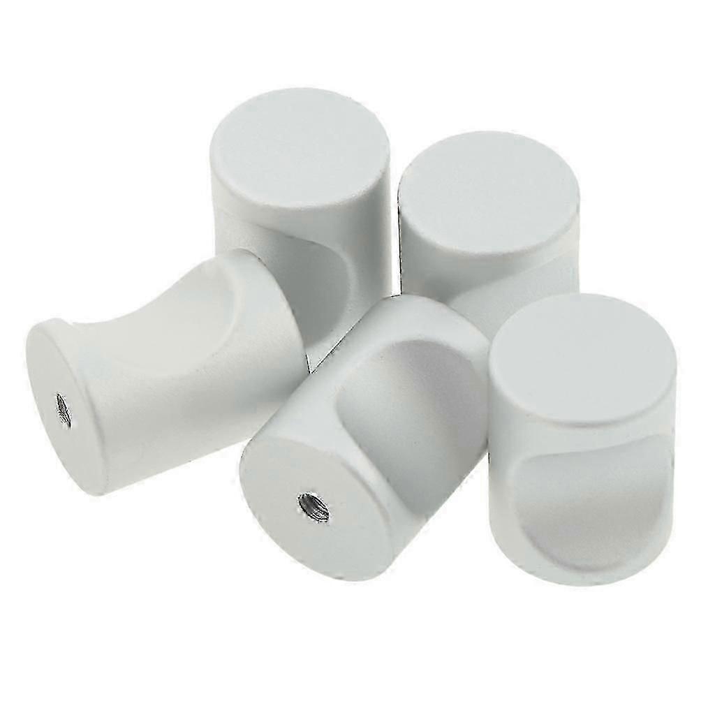5pack Cylindroid Drawer Pull Handle Door Cabinet Knobs White-21x17mm