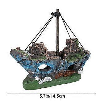 Résine Bateau De Pêche Aquarium Ornement En Plastique Décoration Plante Pour Aquarium Accessoires D’aquarium