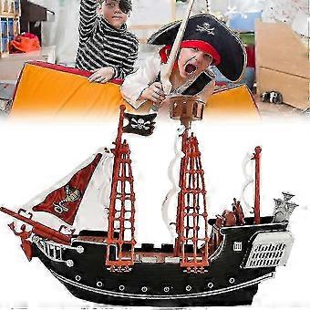 Nave pirata giocattolo per bambini, decorazione per la casa, ornamenti, modello di nave pirata sicuro e resistente, compatibile con bambini Qd
