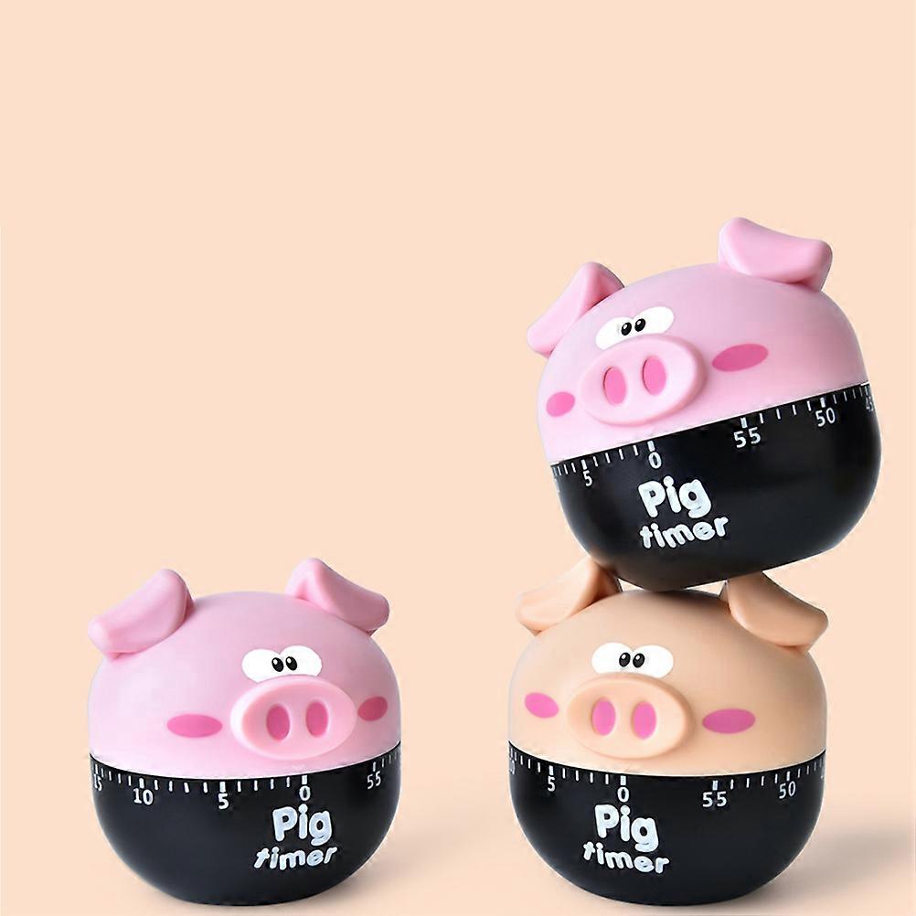 Pink Pig Shaped Kitchen Mechanical Timer Creative Cartoon Bake for Cooking Timer